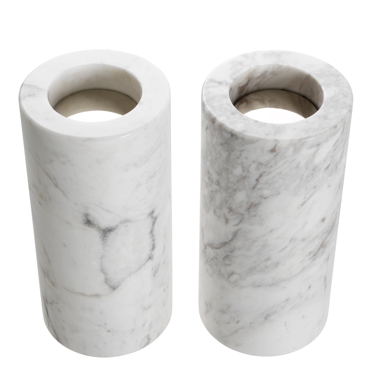 White Marble Tealight Holders (2) Tobor | Cabothousefurniture.com