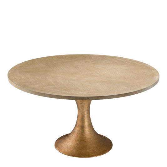 Round Oak Dining Table Melchior | Cabothousefurniture.com