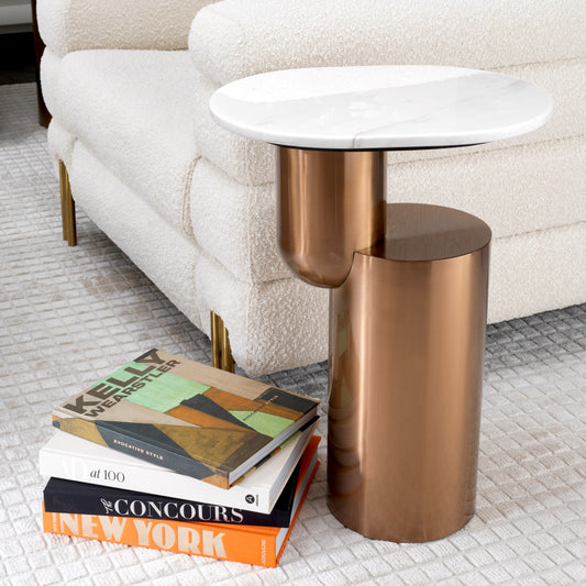 Pedestal Marble Side Table Tosca | Cabothousefurniture.com