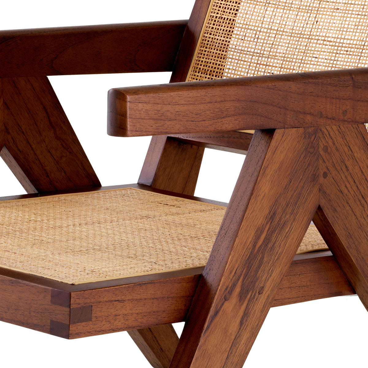 Brown Rattan Lounge Armchair Aristide | Cabotfurniture.com
