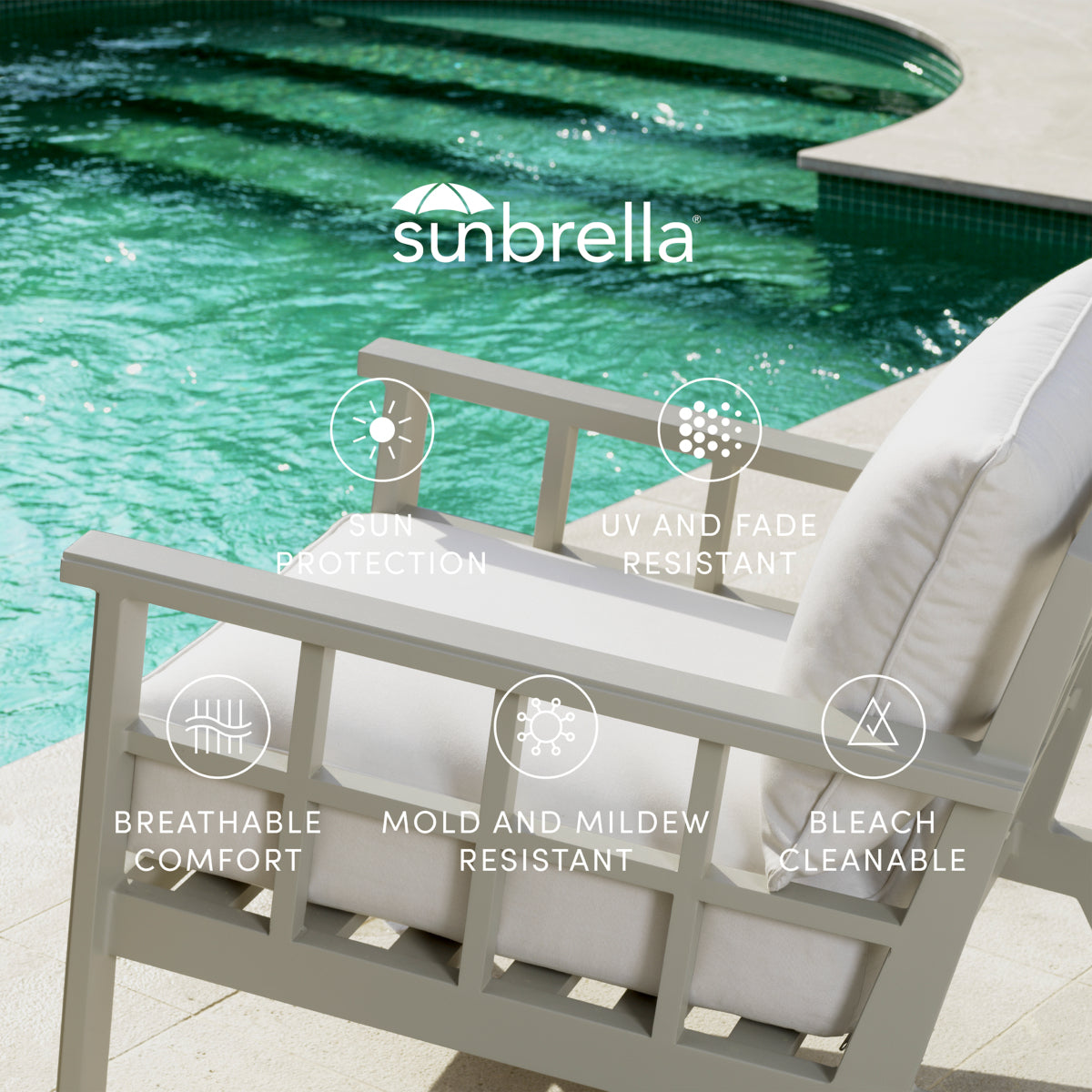 Sunbrella Outdoor Lounge Chair Mandelieu | Cabothousefurniture.com