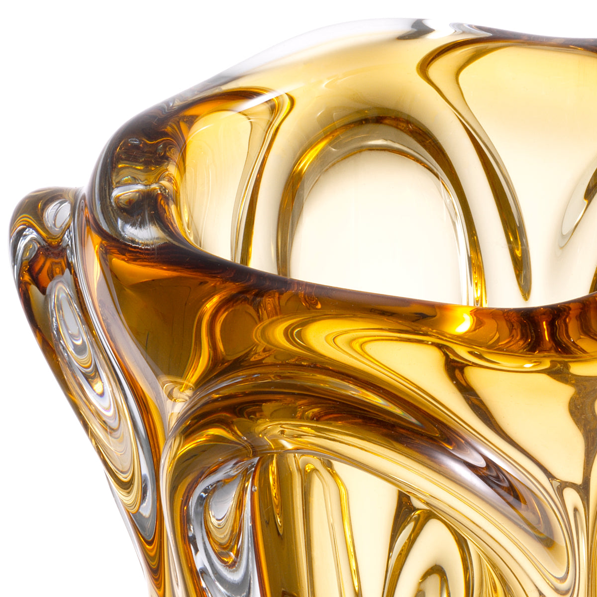 Yellow Handblown Glass Vase S Aila | Cabothousefurniture.com