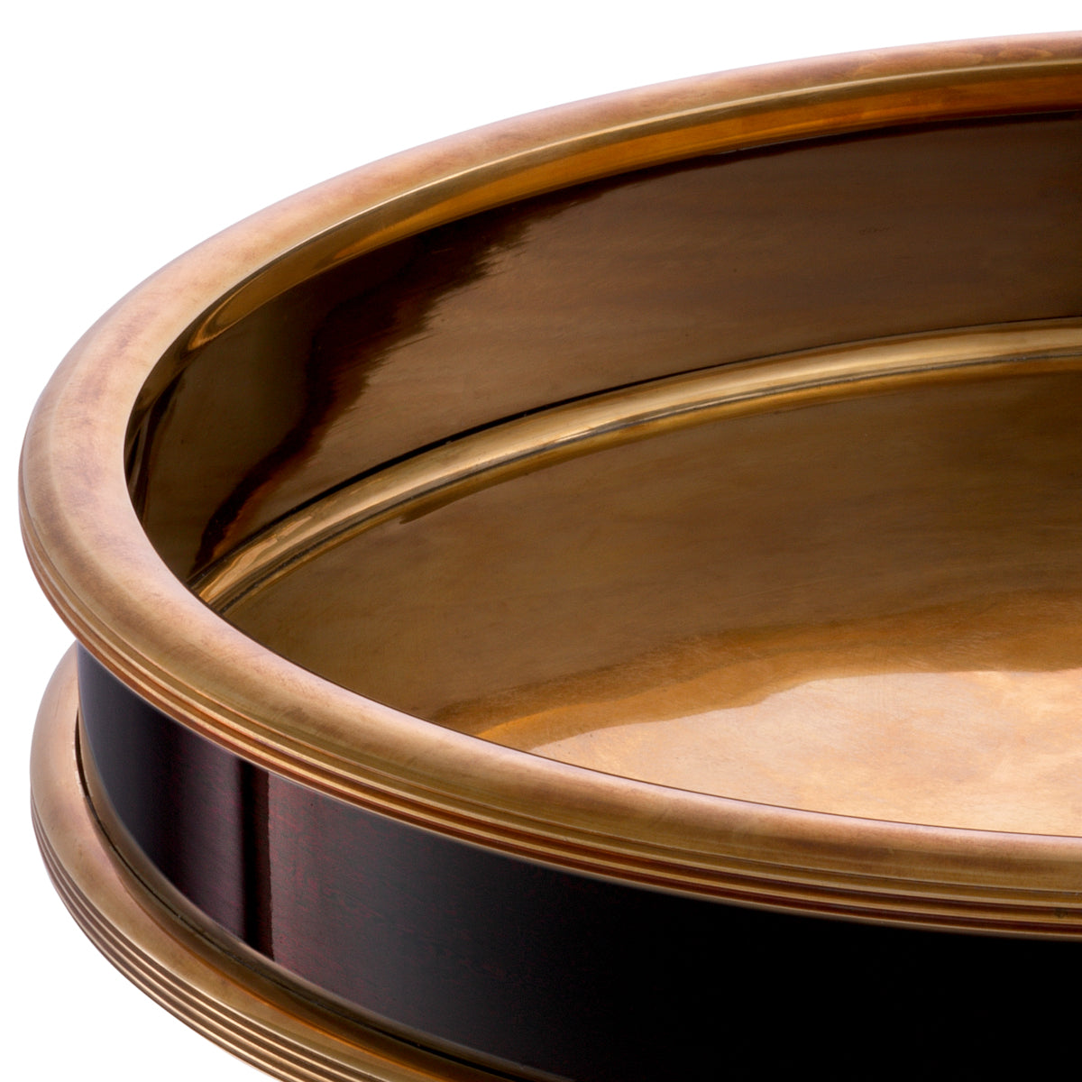 Vintage Brass Round Tray Ella | Cabothousefurniture.com