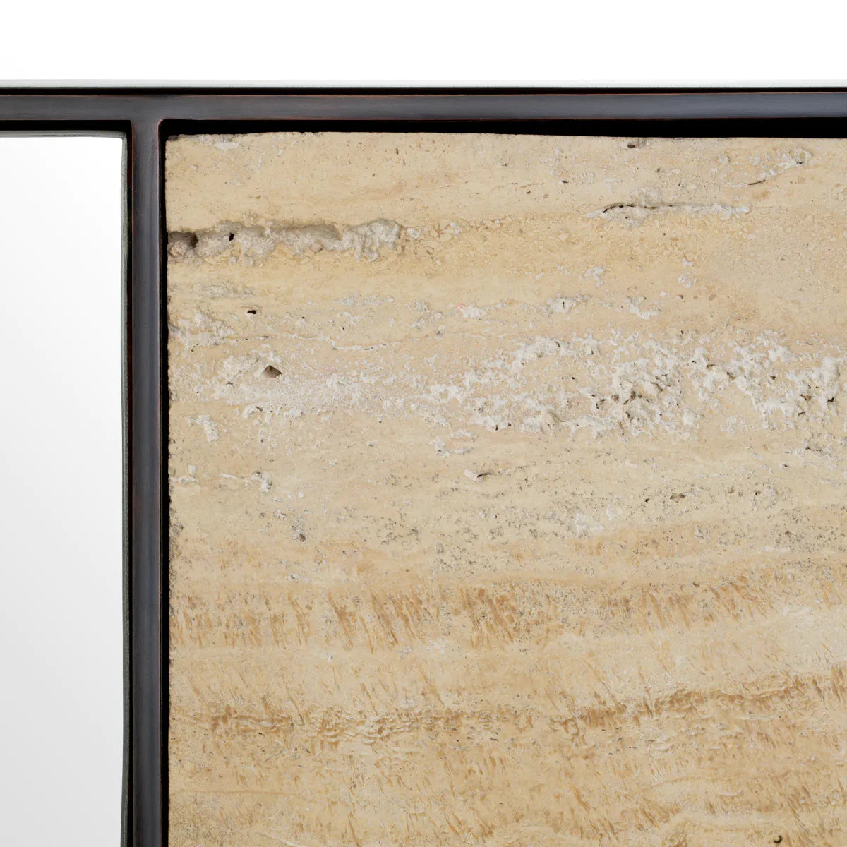 Travertine Bronze Wall Mirror Cosimo | Cabothousefurniture.com