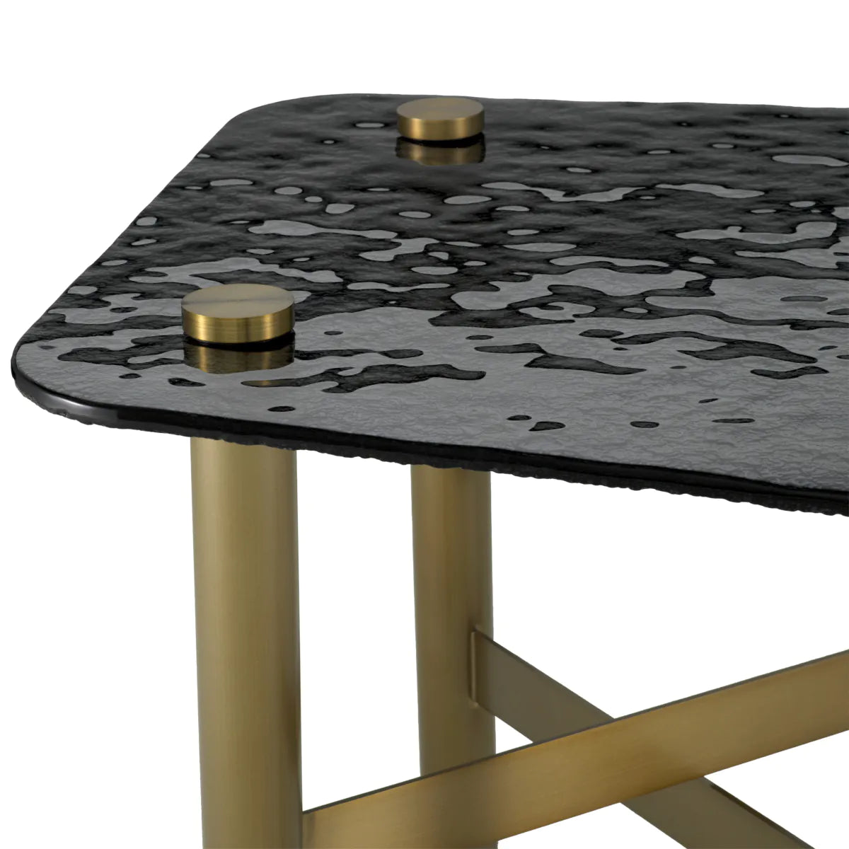 Black Glass Side Table Cortes | Cabothousefurniture.com