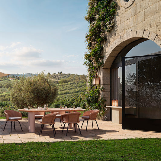 Travertine Outdoor Console Table Charles | Cabothousefurniture.com