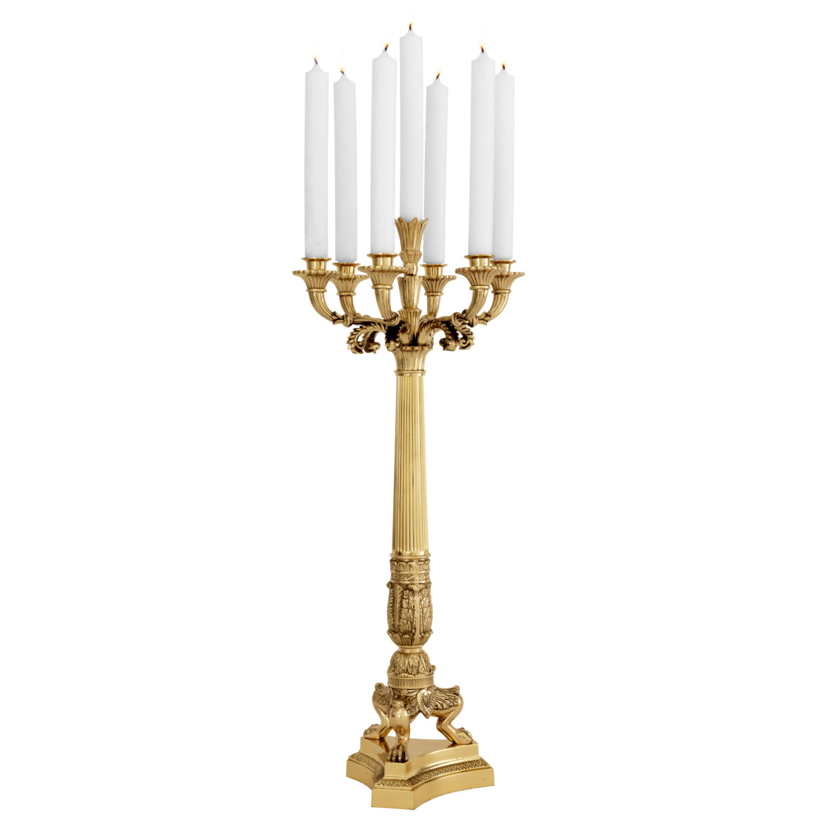 Brass 7 Arm Candle Holder Jefferson | Cabothousefurniture.com