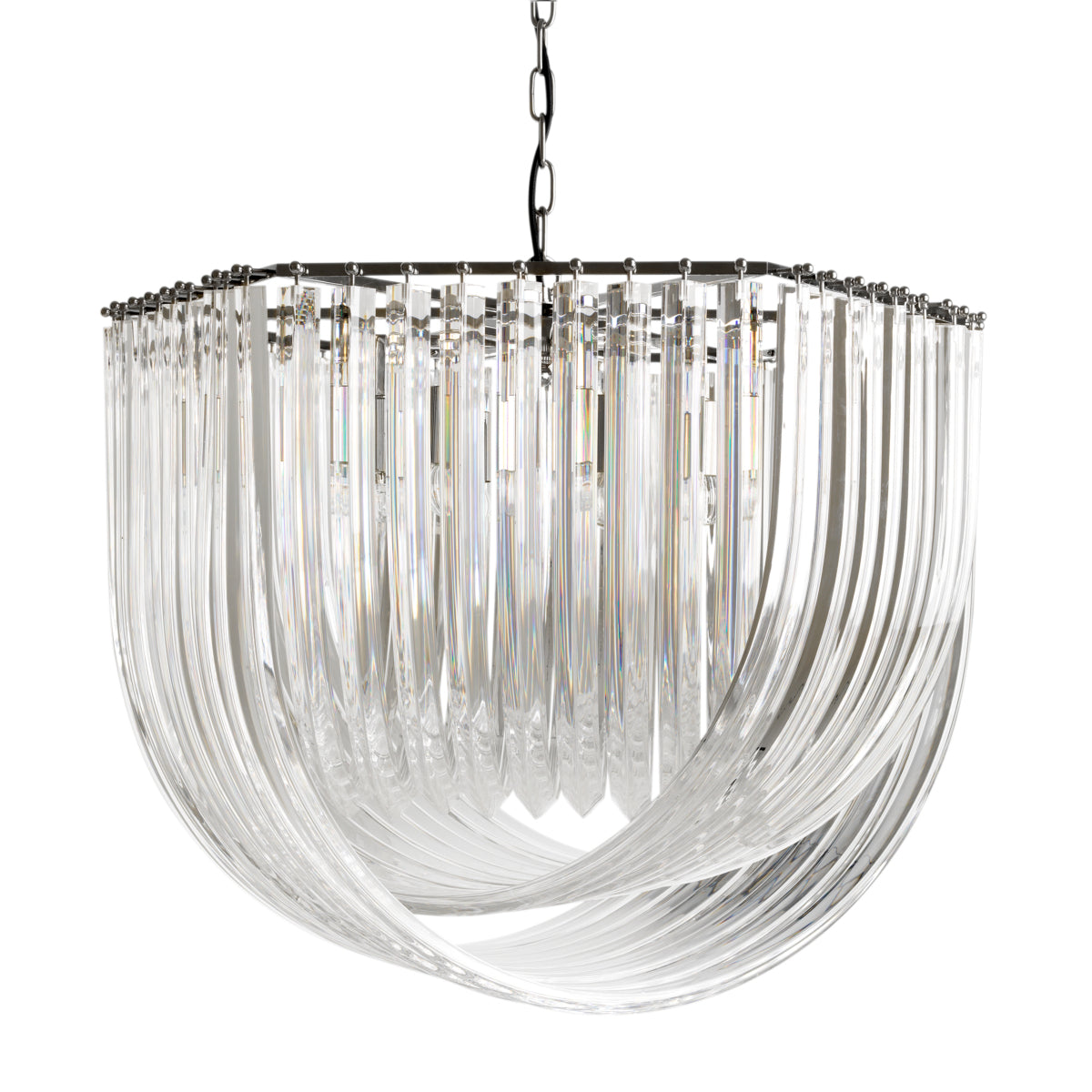 Lucite Loop Chandelier Murano