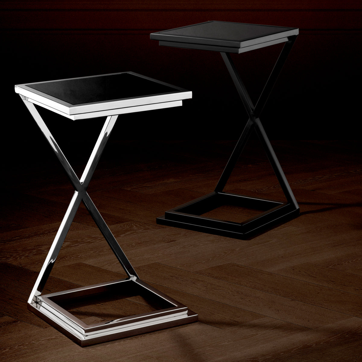 Glass Side Table Cross