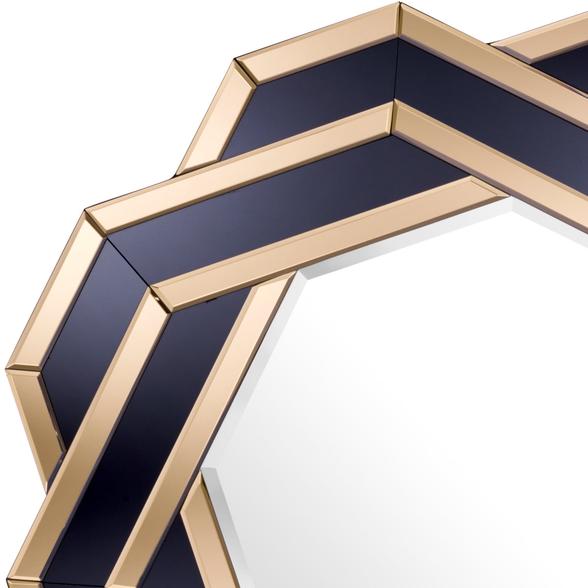 Amber Black Glass Mirror Mulini