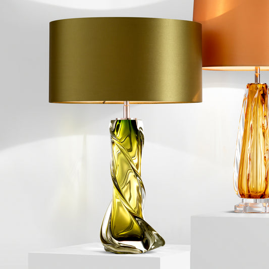 Green Glass Table Lamp Carnegie | Cabothousefurniture.com