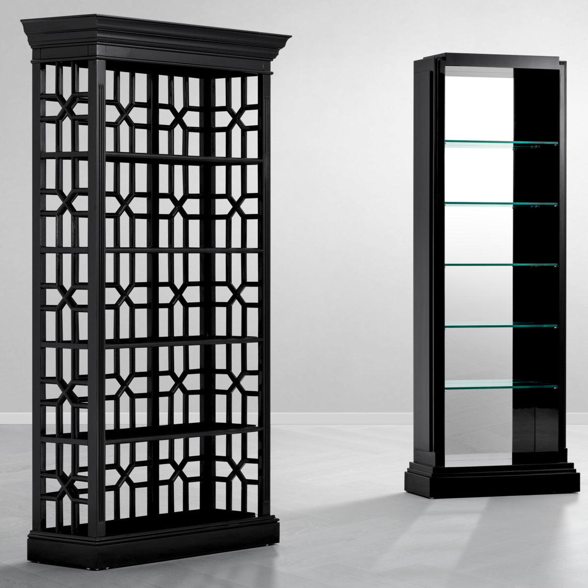 Black Glass Display Cabinet Colliers | Cabothousefurniture.com