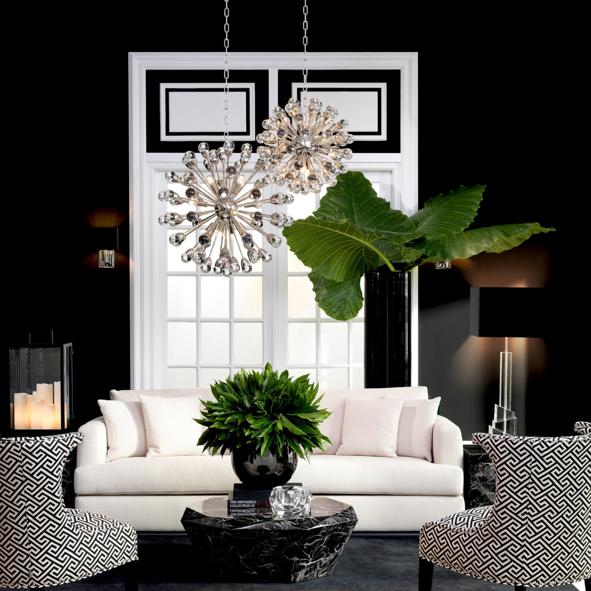 Clear Glass Sputnik Chandelier Anto | Cabothousefurniture.com