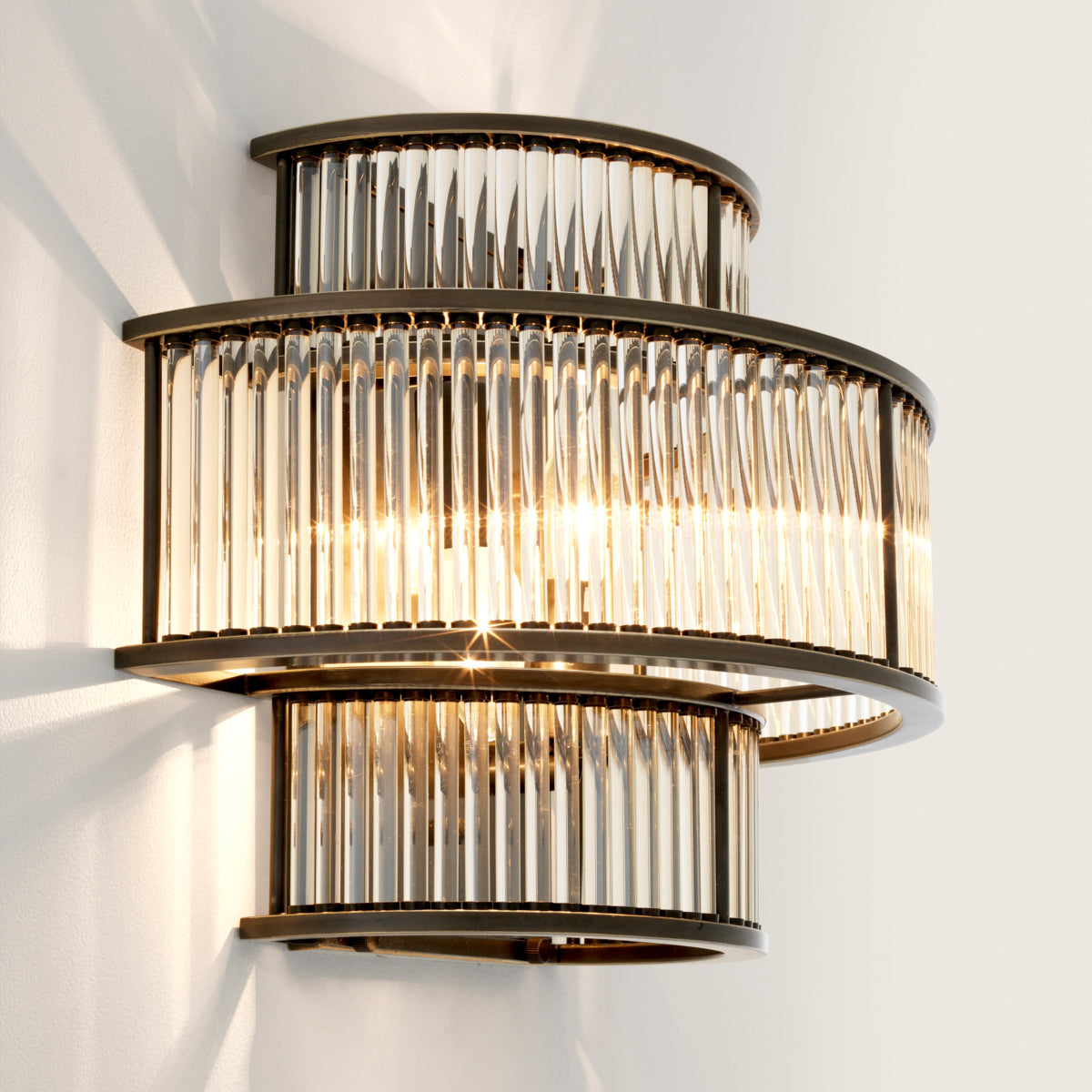Layered Glass Wall Sconce Mancini | Cabothousefurniture.com
