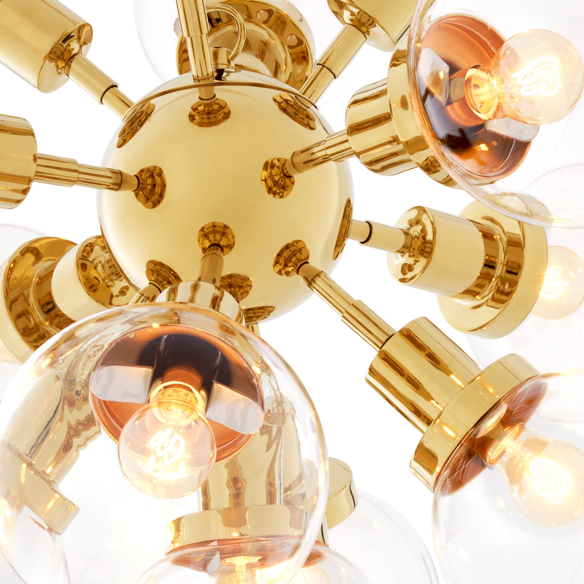 Gold Glass Globes Chandelier Ludlow