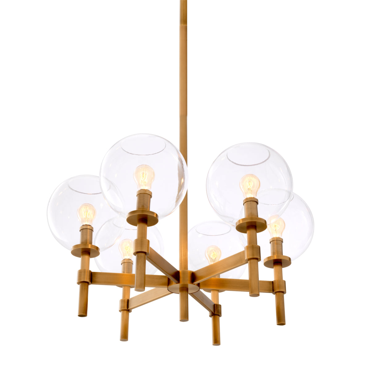 Brass Globe Chandelier S Jade | Cabothousefurniture.com