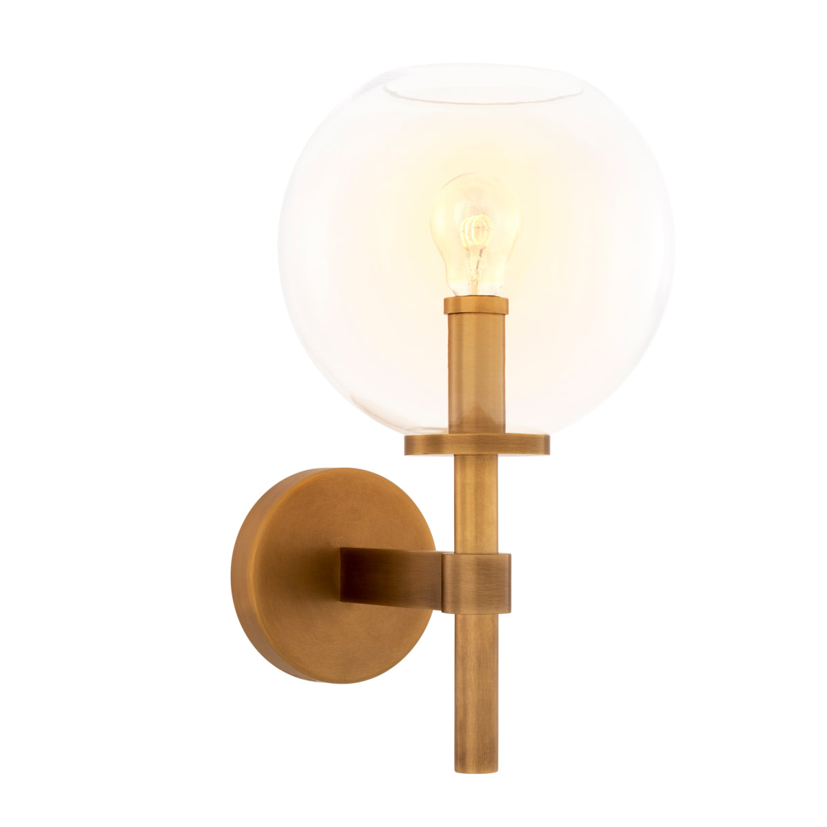 Brass Globe Wall Lamp Jade | Cabothousefurniture.com
