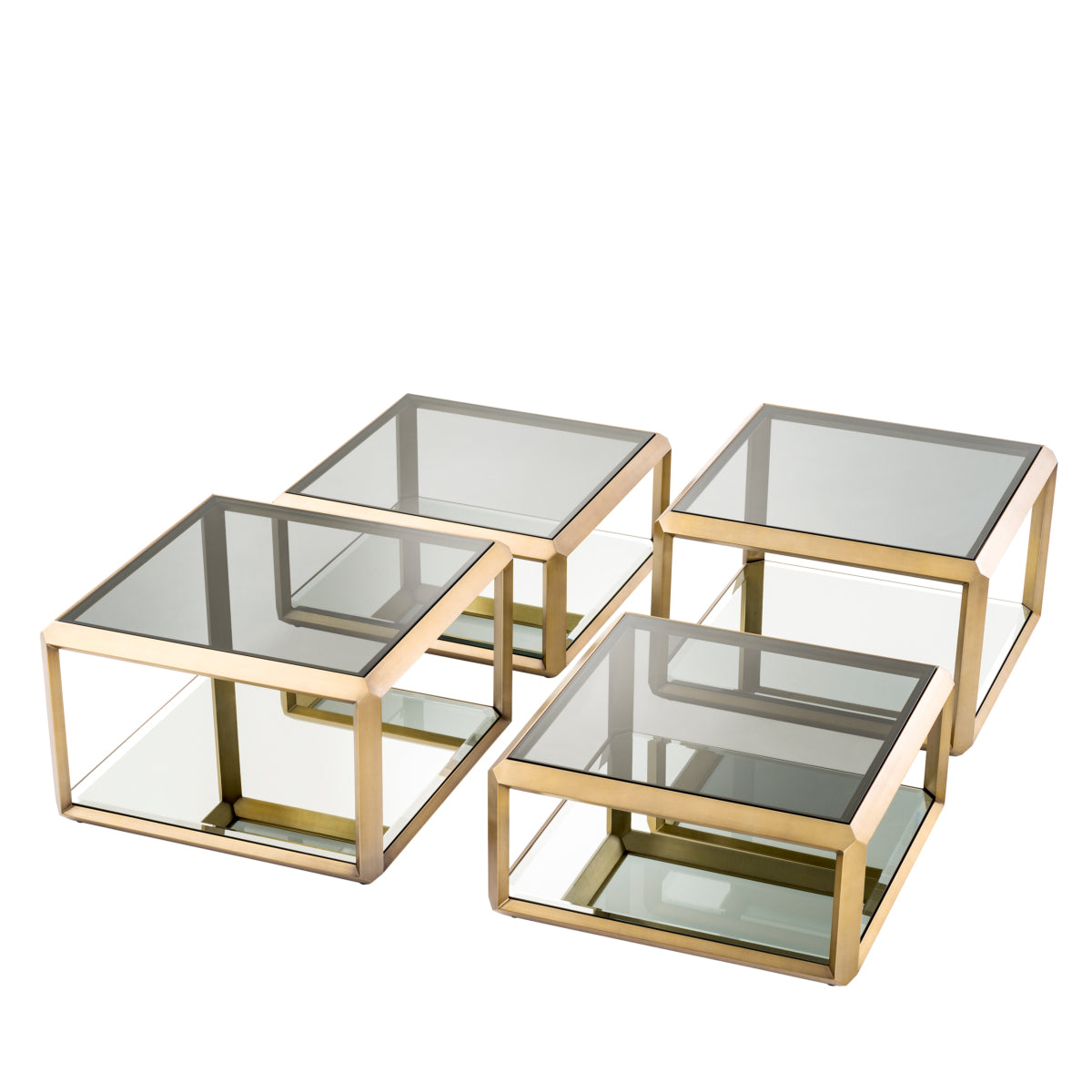 Brass Coffee Table Set (4) Callum
