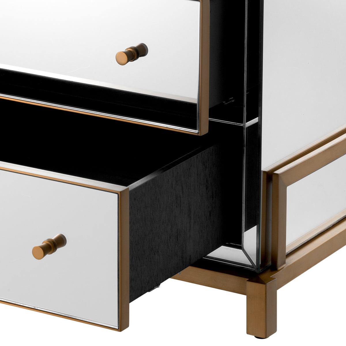 5 Drawer Mirror Glass Dresser Clarington | Cabothousefurniture.com