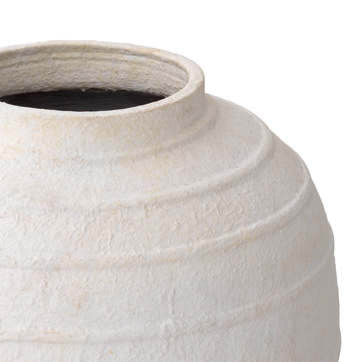 White Handmade Clay Vase Romane | Cabothousefurniture.com