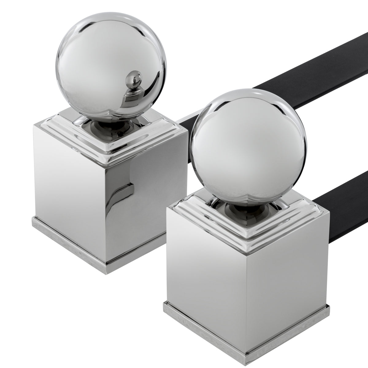 Silver Steel Andirons (2) Viviers | Cabothousefurniture.com