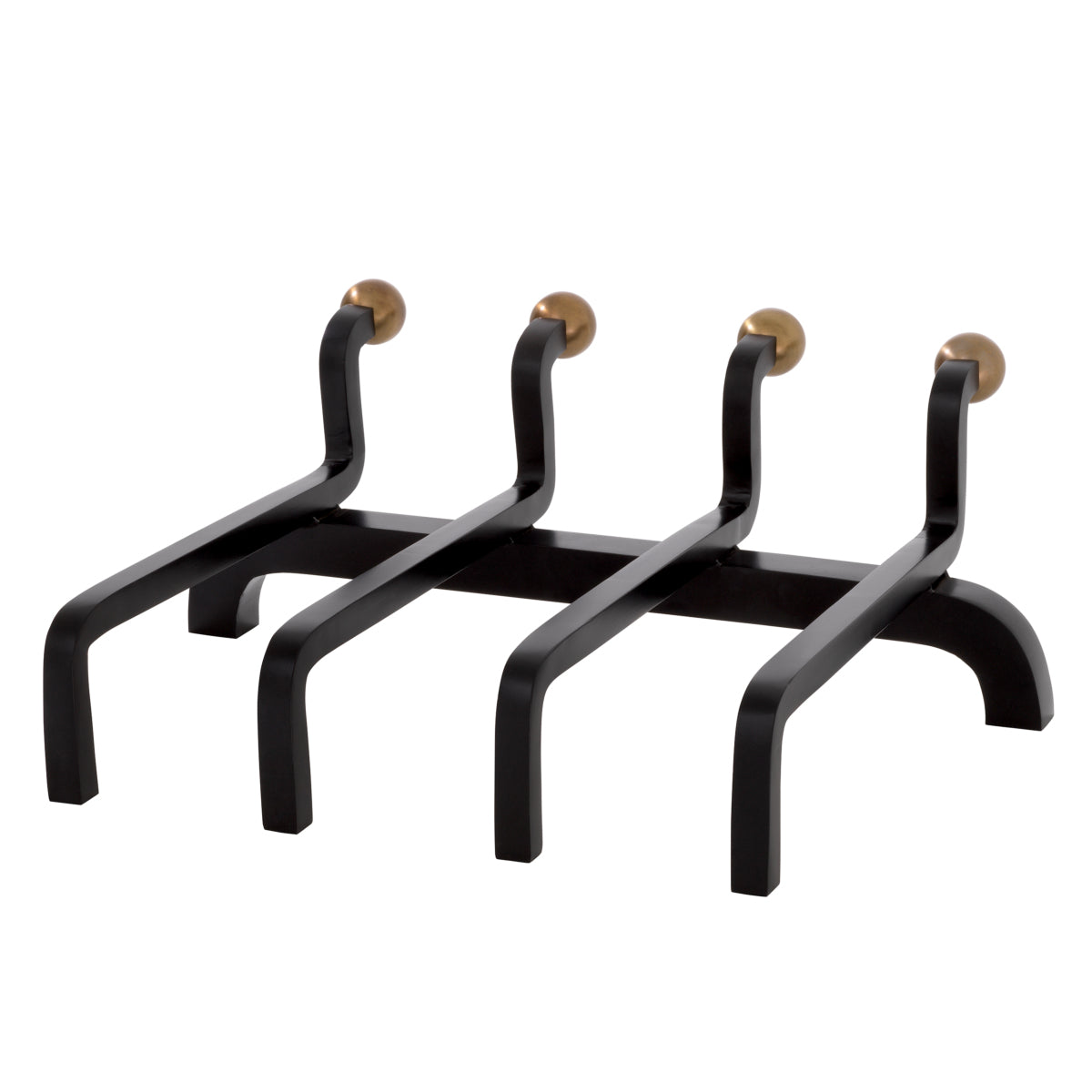 Black Metal Andiron Brinon | Cabothousefurniture.com