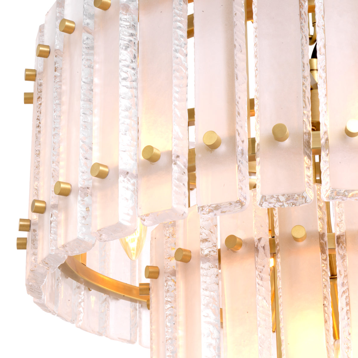 Frosted Glass Plates Chandelier Blason