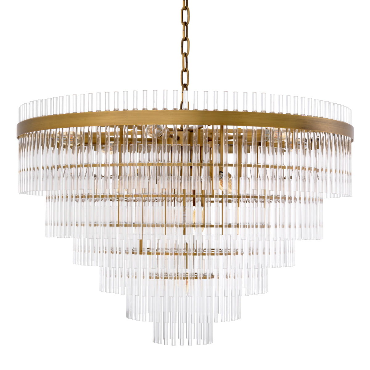 Cascading Glass Rods Chandelier East