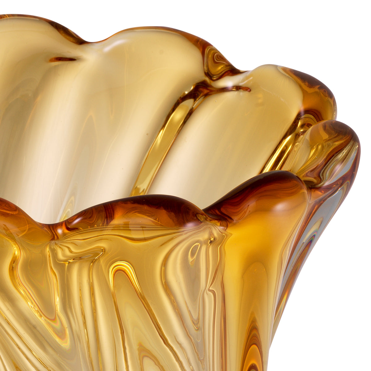 Yellow Swirling Glass Vase Contessa - S | Cabothousefurniture.com