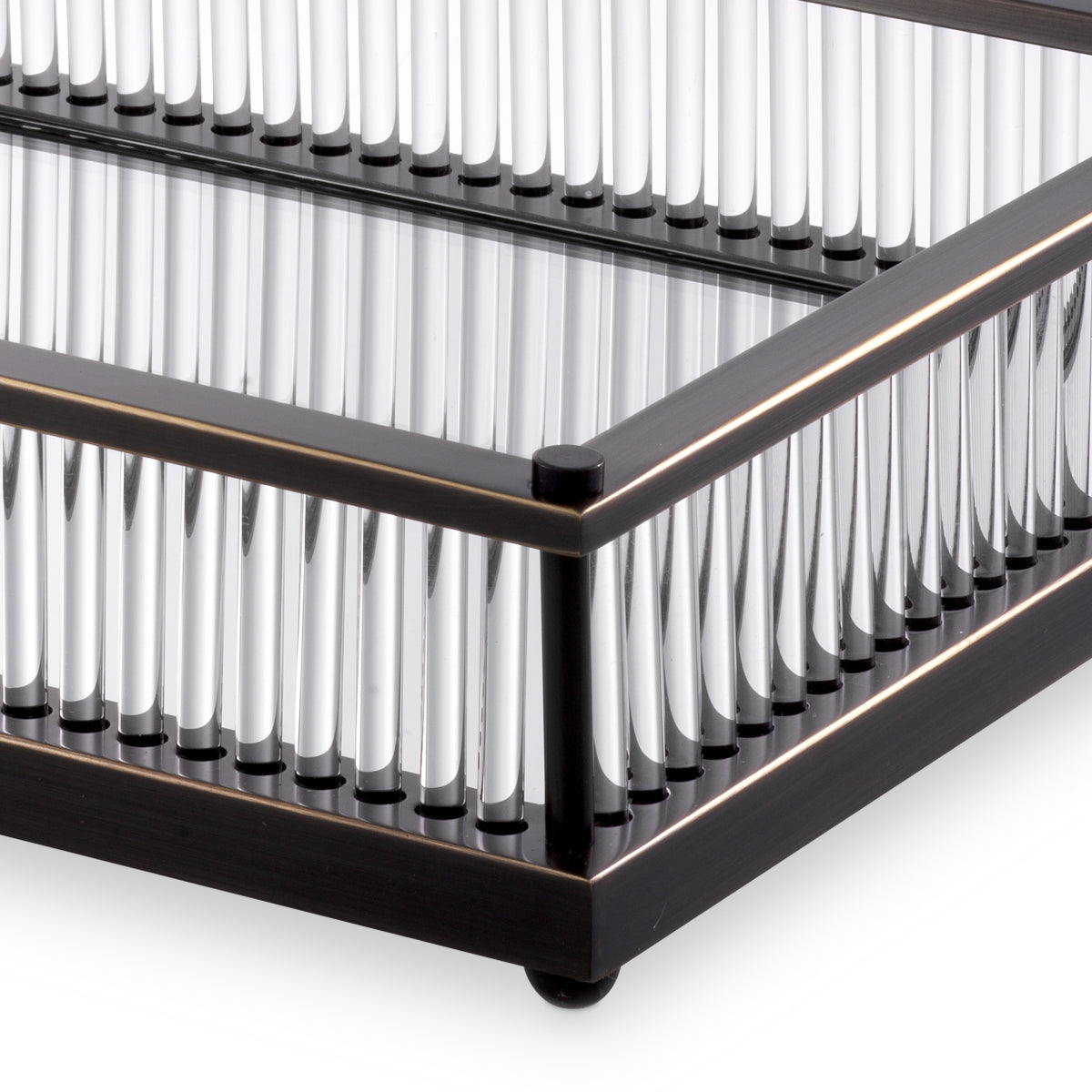 Mirror Bottom Rectangular Tray Cora | Cabothousefurniture.com