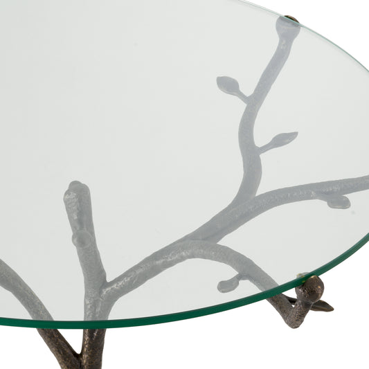 Tripod Glass Centre Table Christophe | Cabothousefurniture.com