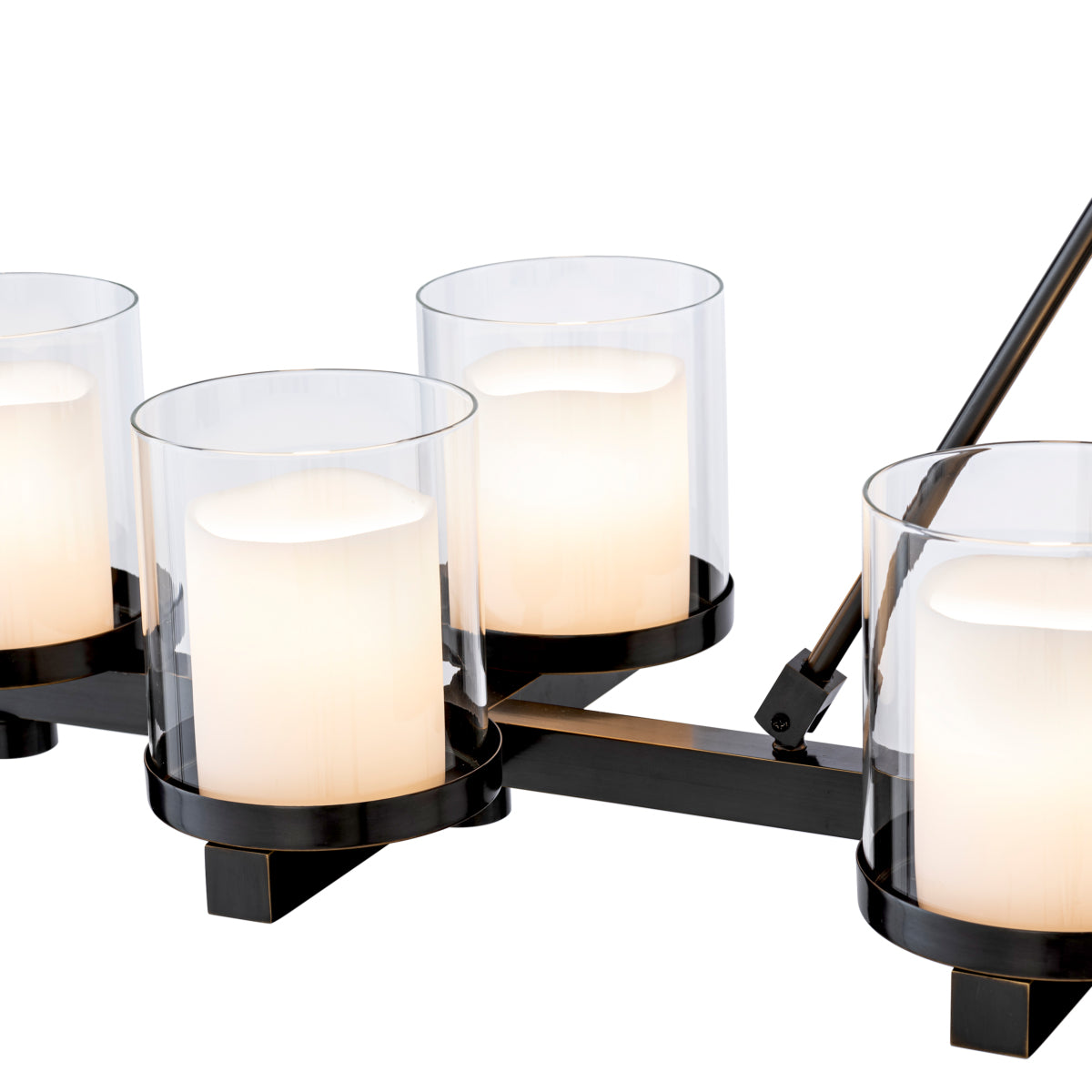 Bronze Clear Glass Chandelier Garrett | Cabothousefurniture.com