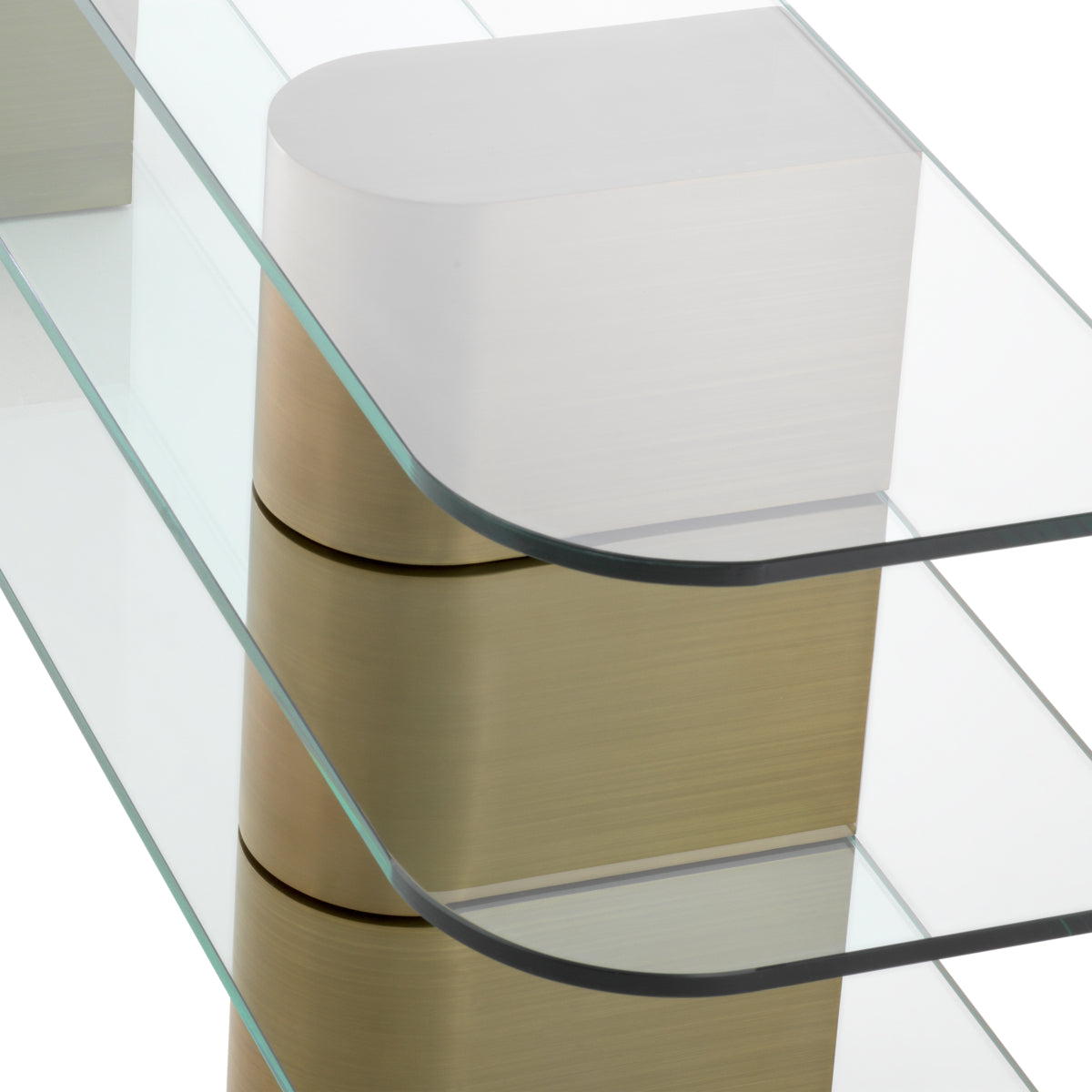 Glass 3-Shelf Console Table Lunden | Cabothousefurniture.com