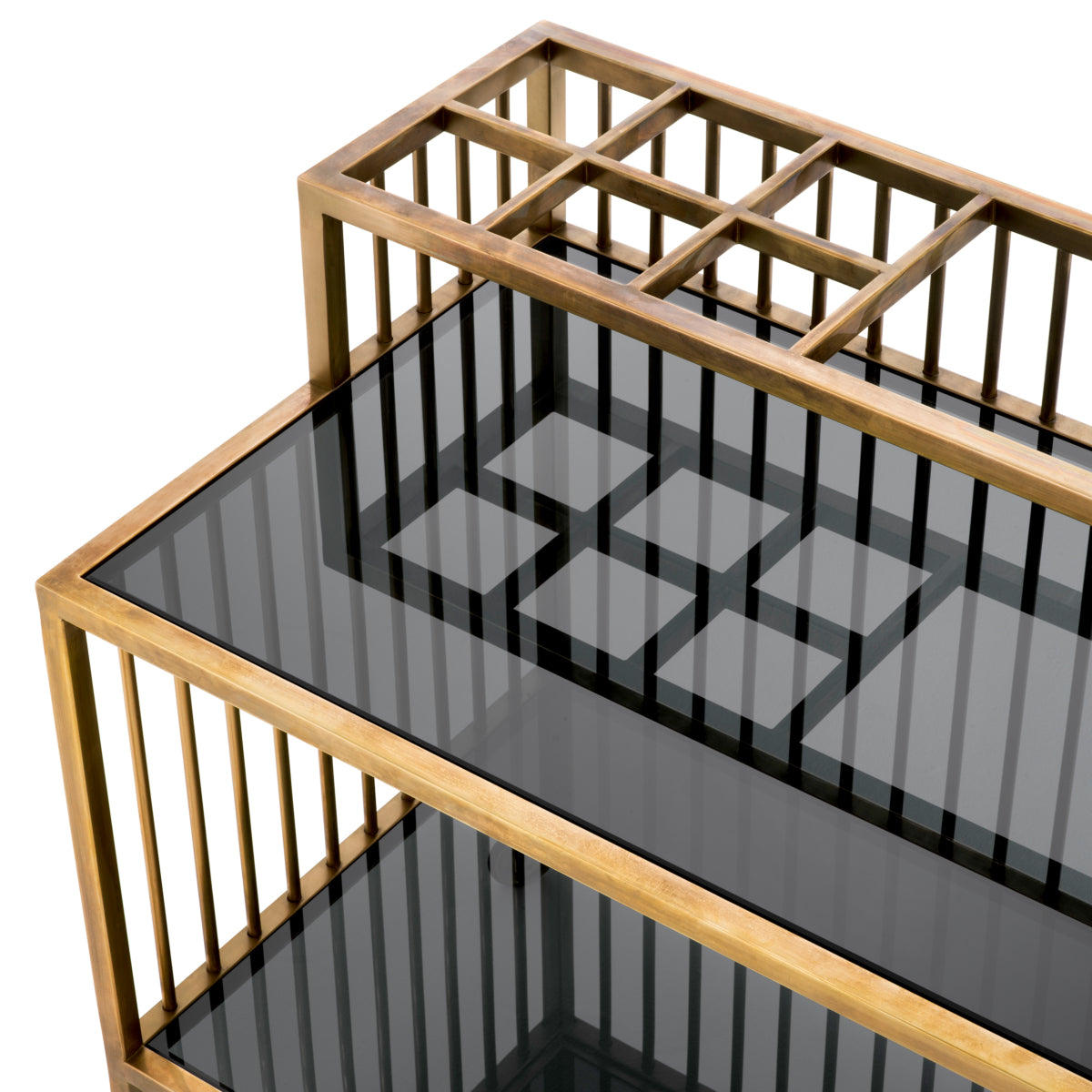 Contemporary Brass Trolley Rutherford | Cabothousefurniture.com