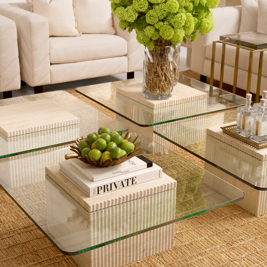 Travertine Pedestal Coffee Table Brindisi | Cabothousefurniture.com