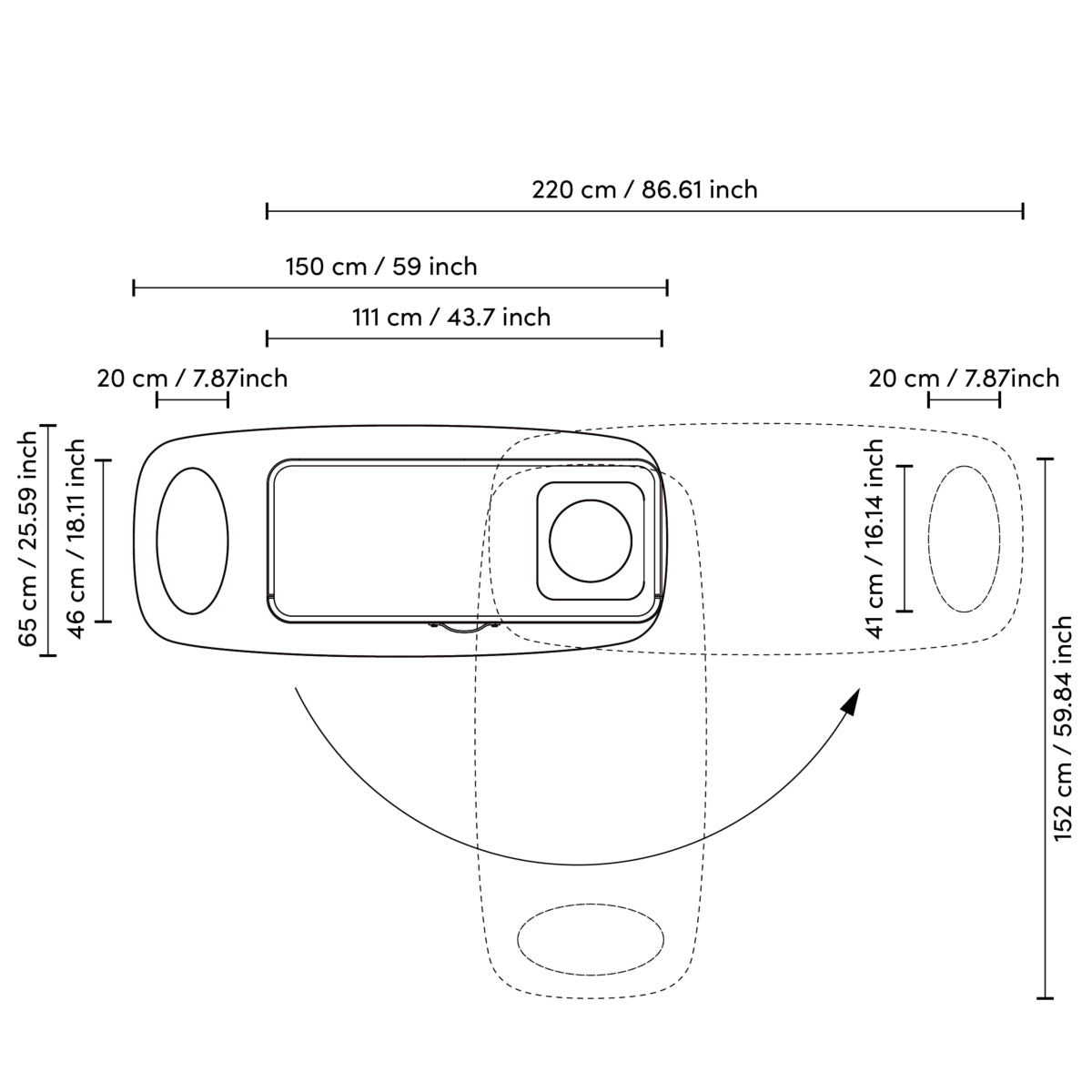 Gray Leather Rotating Desk Numana | Cabothousefurniture.com