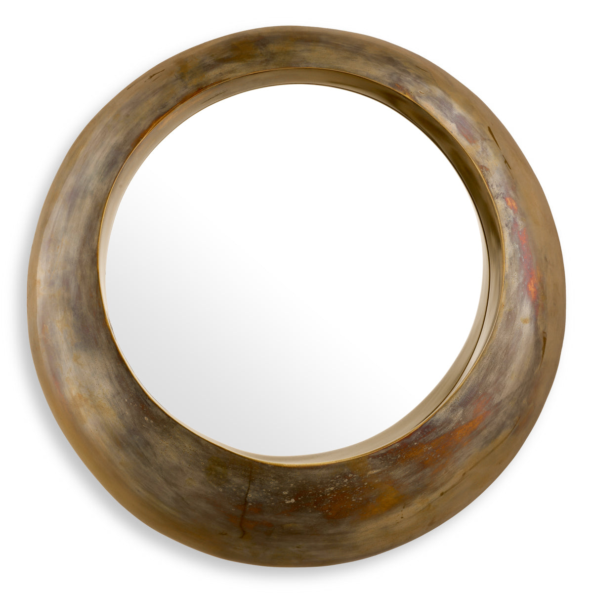 Vintage Brass Round Mirror Velino