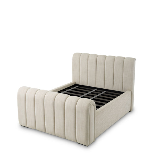 Beige Upholstered Bed Frame Kayden | Cabothousefurniture.com