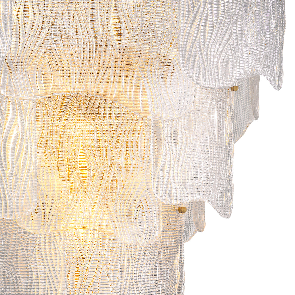 Clear Textured Glass Chandelier Asinara