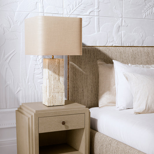 Travertine Table Lamp Mazzini | Cabothousefurniture.com