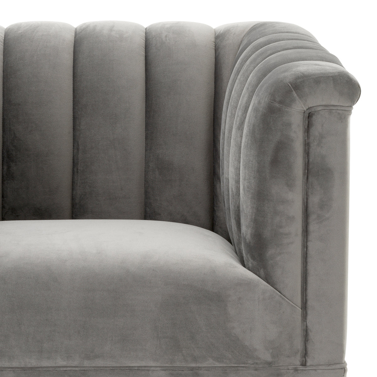 Gray Velvet Barrel Chair Raffles | Cabothousefurniture.com