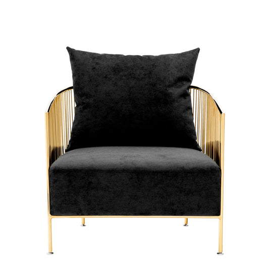 Black Velvet Armchair Knox | Cabothousefurniture.com