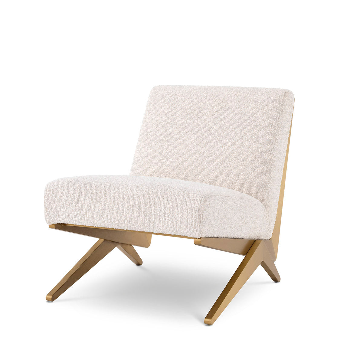 Cream Bouclé Lounge Chair Fico | Cabothousefurniture.com