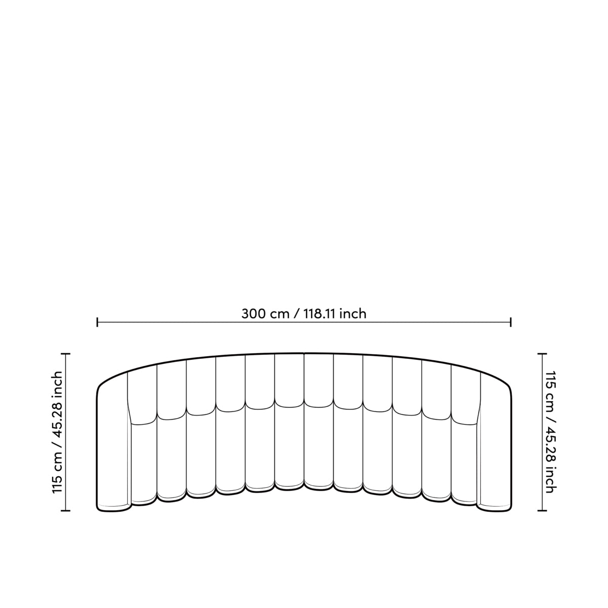 Channeled Boucle Sofa L Kelly