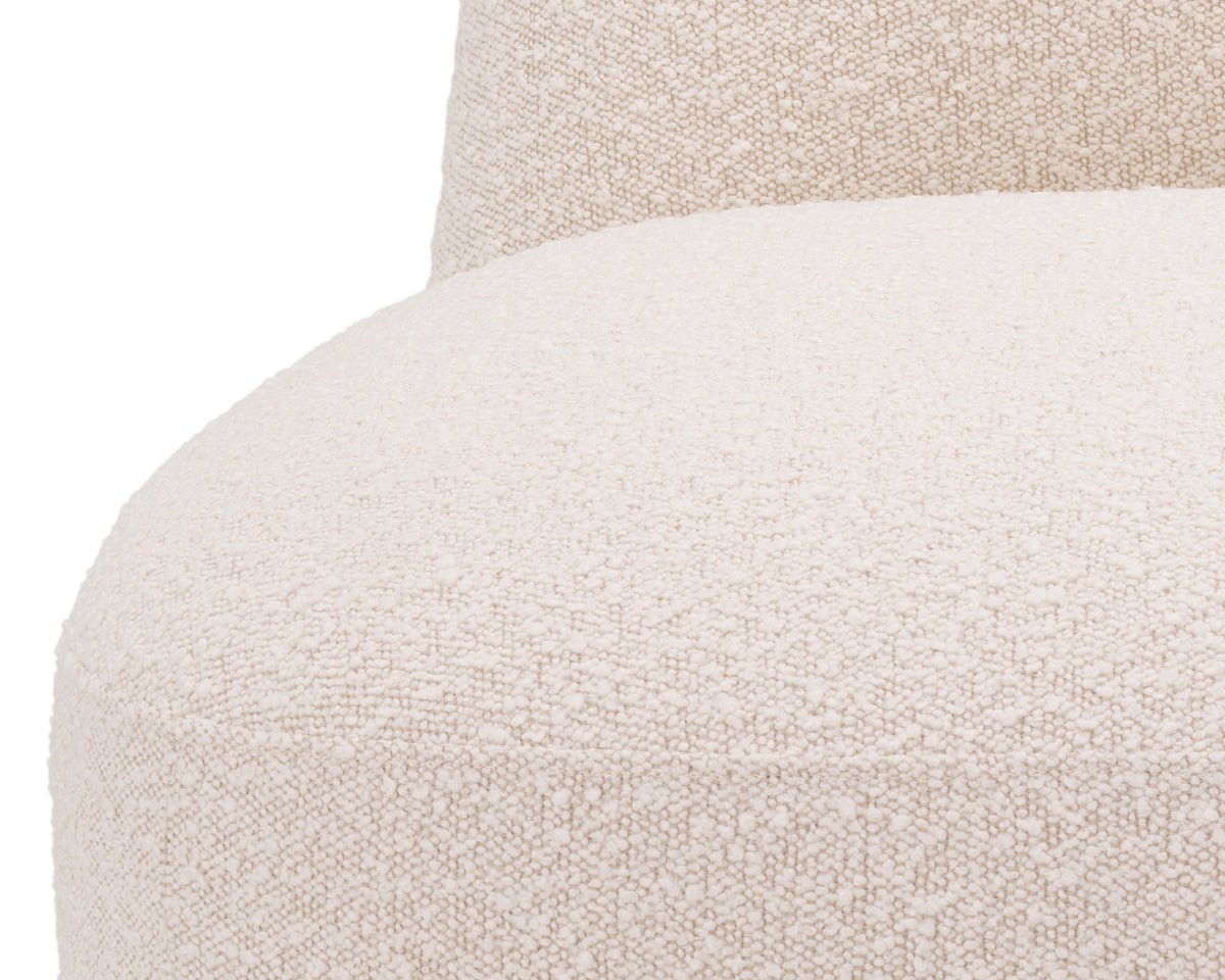 Cream Bouclé Slipper Chair Bjorn | Cabothousefurniture.com