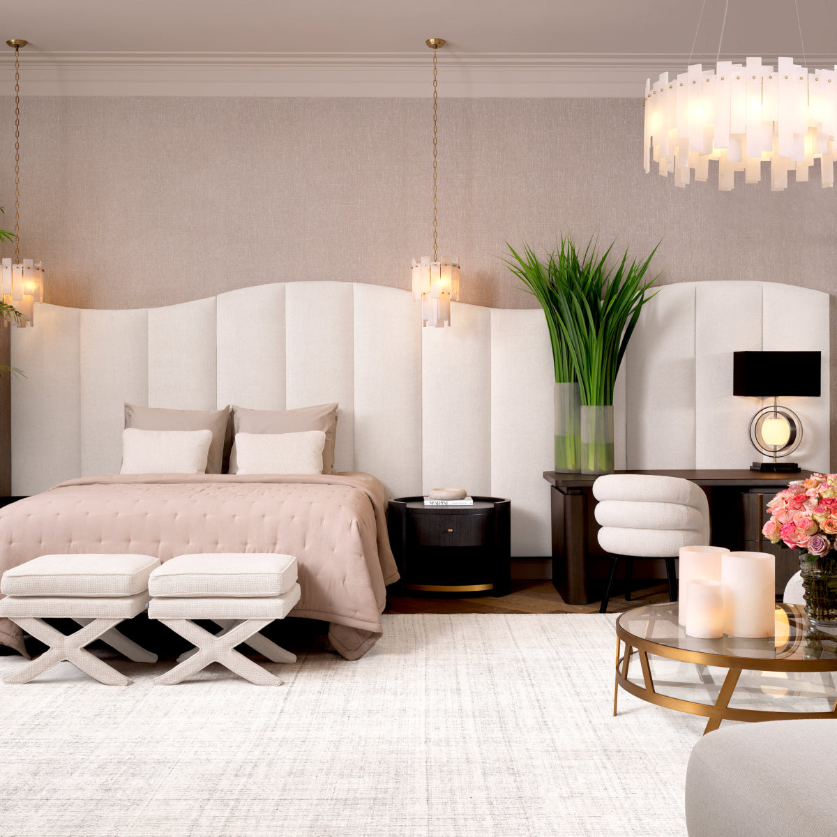 White Upholstered Headboard Chanton | Cabothousefurniture.com