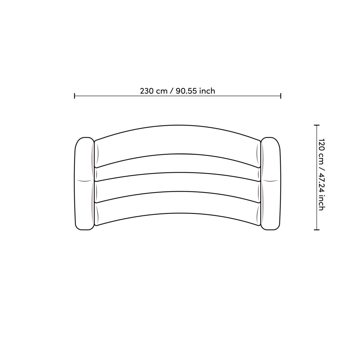 Sand Curved Sofa Carbone | Cabothousefurniture.com