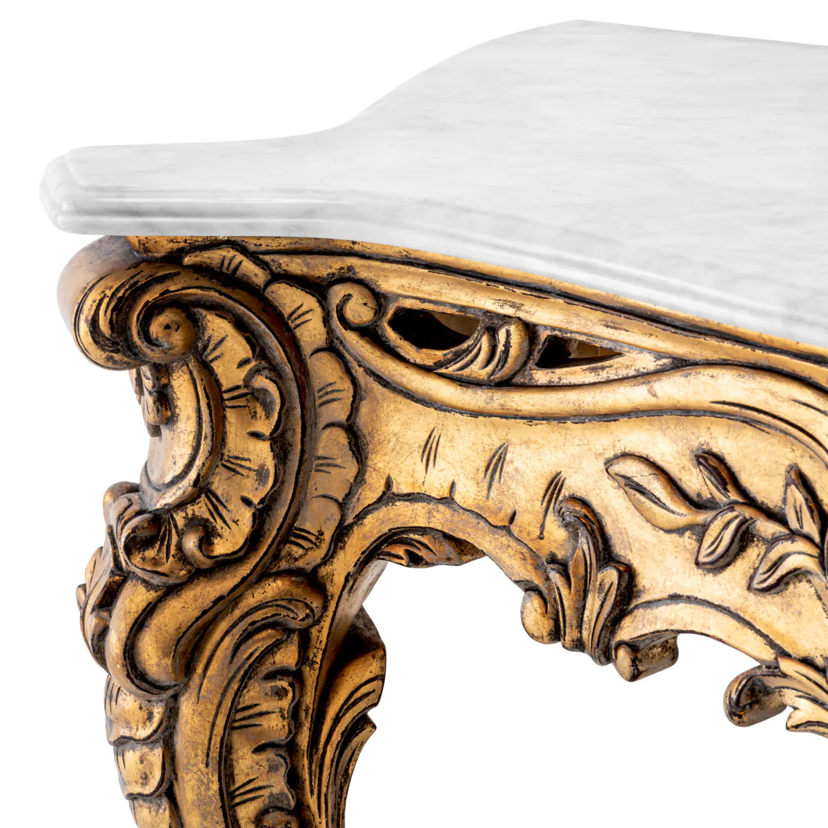 Carved Gold Console Table Rococo | Cabothousefurniture.com