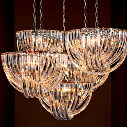 Lucite Loop Chandelier Murano