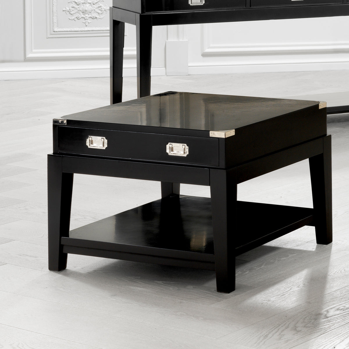 Oak Wooden Side Table Military | Cabothousefurniture.com